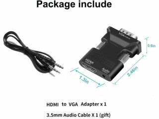 Adaptador/conversor HDMI para VGA, 1080p HDMI fêmea para VGA macho adaptador conversor