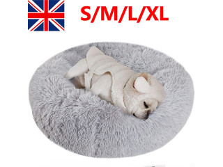 Cama extra grande para cães e gatos, cama calmante para animais de estimação, confortável, fofa, macia, redonda, macia, pelúcia