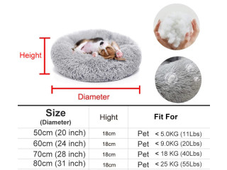 Cama de cachorro donut macia redonda de pelúcia para gatos camas para acalmar animais de estimação anti ansiedade lavável