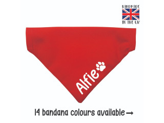 Cachecol de pescoço personalizado feito à mão bandana para cachorro coleira um nome
