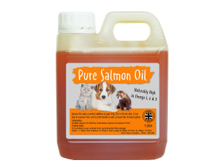 Óleo de salmão puro 1 litro - Óleo 100% puro para cães, gatos e furões, ômega 3, 6 e 9